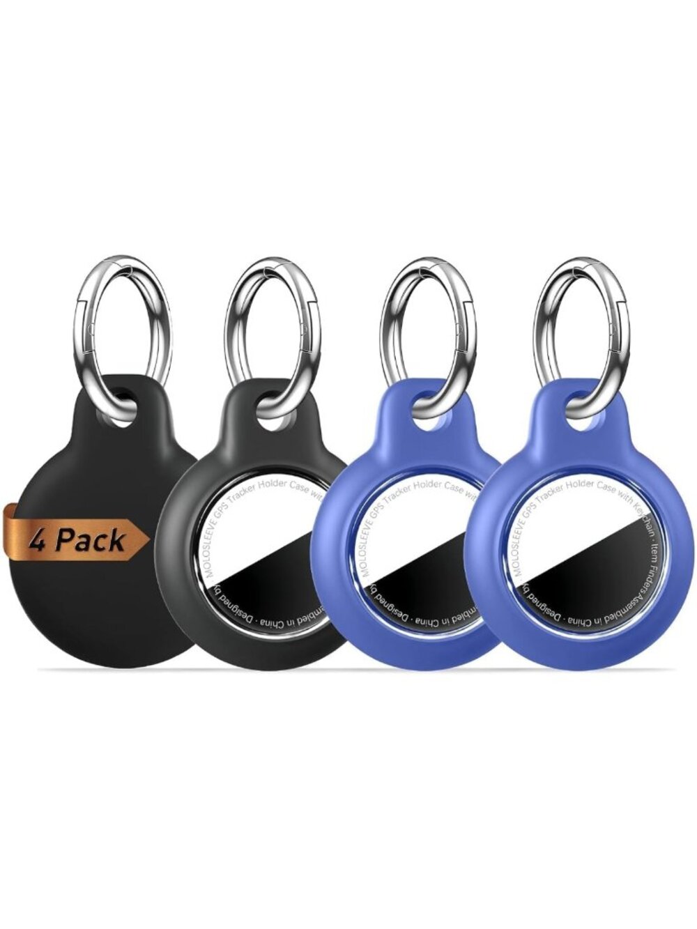 MOLOSLEEVE [4 Pack with 2 Keychain Styles Waterproof Holder Case for AirTag 2nd